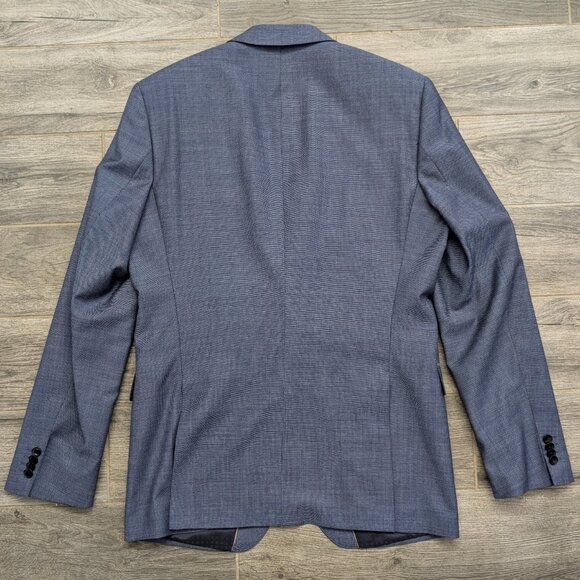 Hugo Boss Slim Fit Suit Men's Jacket Size 44L Pants 34x32 Blue Wool Blend - Picture 10 of 16